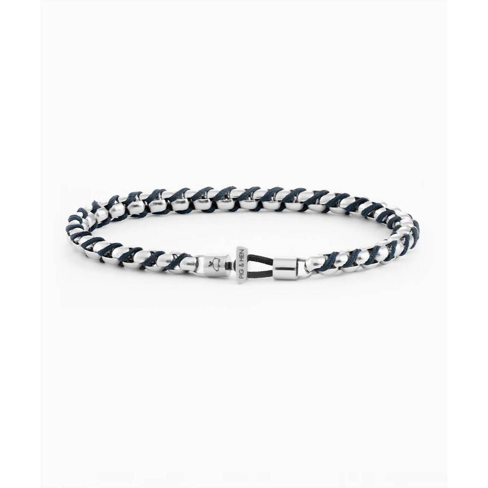 NEW PIG & HEN men's catena venetian bracelet in navy/silver